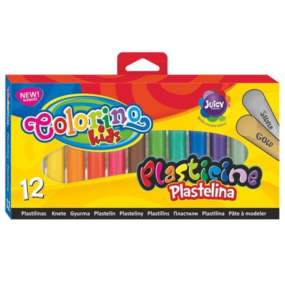 Plasticine round 12 colours gold + silver Colorino Kids 42673PTR ...