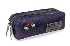 Double zippers pencil pouch Coolpack Hippie Edge Sparkling Badges Jeans 22547CP B69086