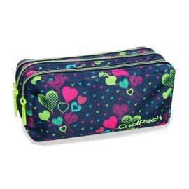 Triple decker pencil case CoolPack Primus Lime Hearts 33154CP nr B60010