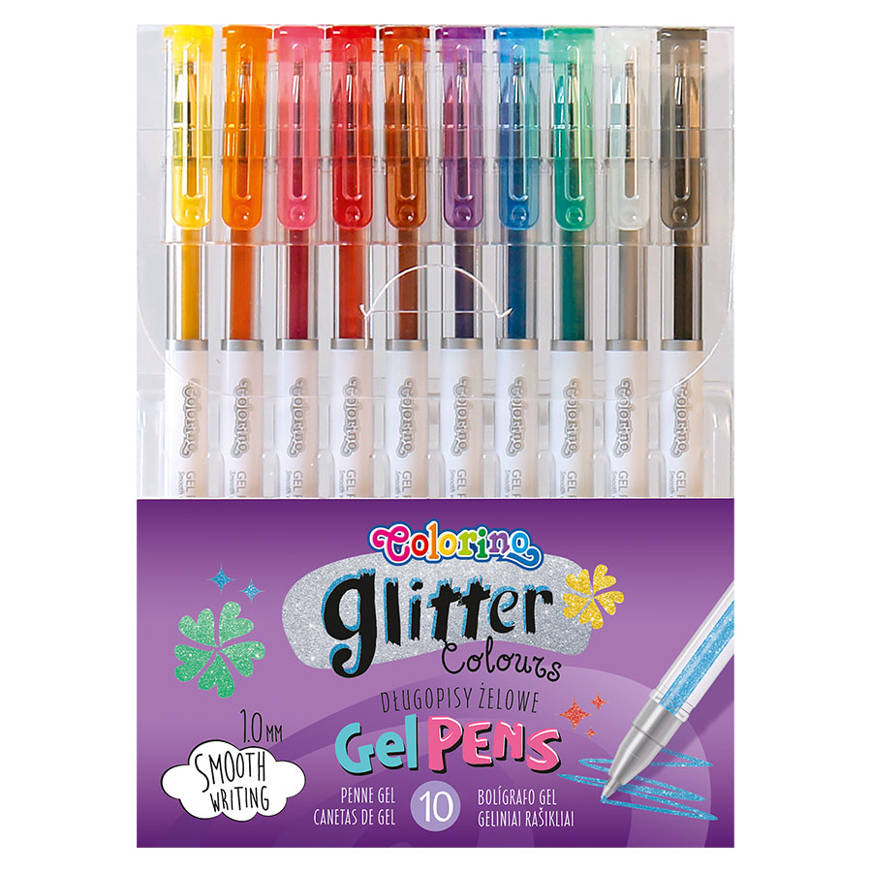 12 Penne Gel Glitterate Colorate