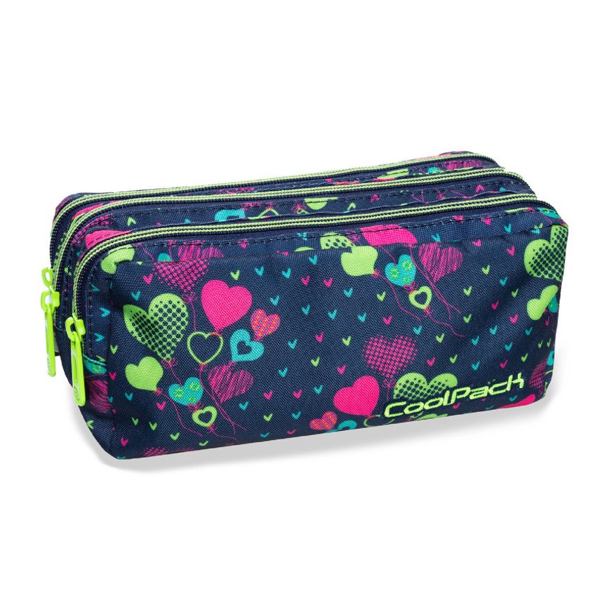 Triple decker pencil case CoolPack Primus Lime Hearts 33154CP nr B60010 ...