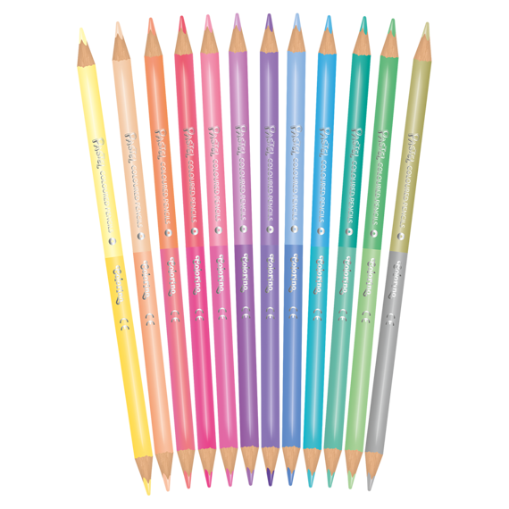 Double ended triangular coloured pencils 12 pcs. / 24 colours Colorino Kids 33046PTR