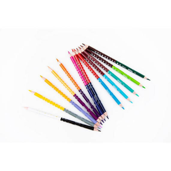 Double ended triangular coloured pencils 12 pcs. / 24 colours Colorino Kids 33046PTR