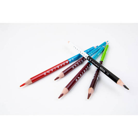 Double ended triangular coloured pencils 12 pcs. / 24 colours Colorino Kids 33046PTR