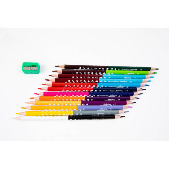 Double ended triangular coloured pencils 12 pcs. / 24 colours Colorino Kids 33046PTR