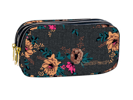 Pencil case Coolpack Primus Grey denim flowers 80330CP nr 1073