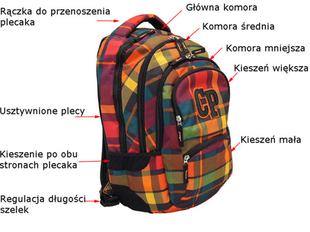 School backpack Coolpack College Sunset check 76777CP nr 617