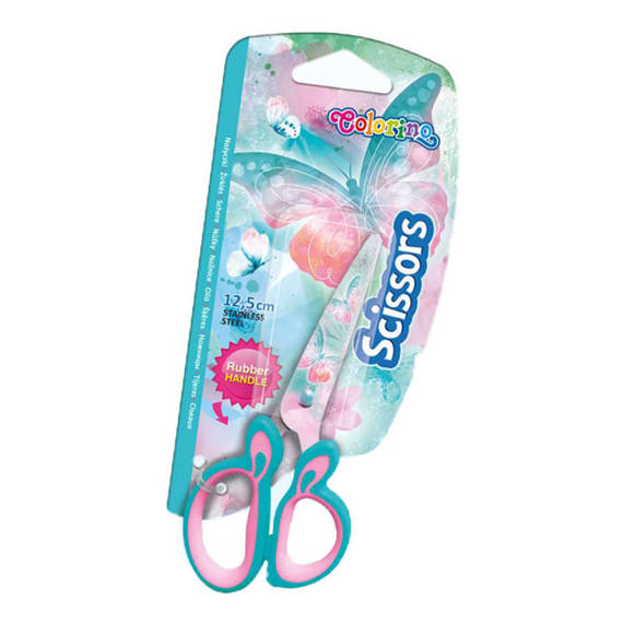 Scissors with rubber handle 12,5 cm Colorino Kids 38645PTR