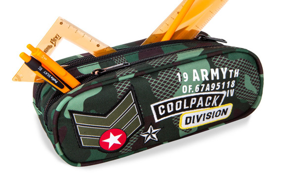 Set Coolpack Camo Pink Badges - Dart backpack and a Clever pencil case