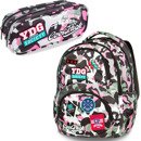 Set Coolpack Camo Pink Badges - Dart backpack and a Clever pencil case