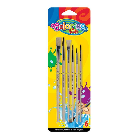 Wooden paint brushes 6 pcs. Colorino Kids 89415PTR/1