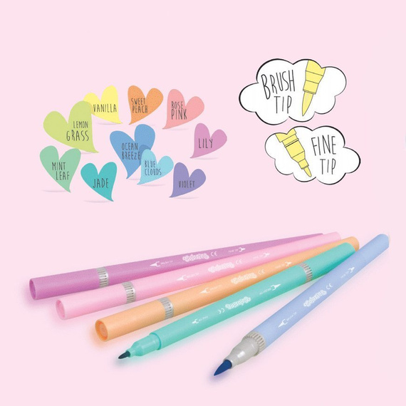 Flamastry dwustronne PASTEL 10 kol Colorino Kids 80875PTR