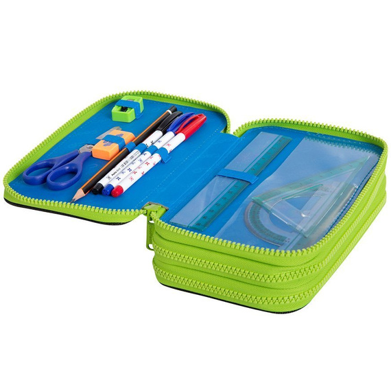 Piórnik szkolny potrójny z wyposażeniem CoolPack Jumper 3 XO Skull 77219CP C67194