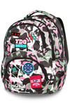 Set Coolpack Camo Pink Badges - Dart backpack and a Clever pencil case