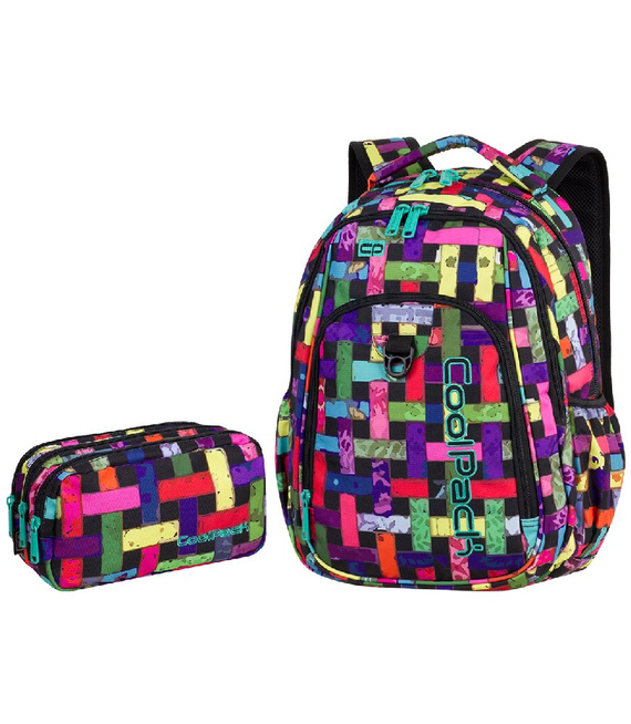 Zestaw szkolny Coolpack  Ribbon Grid - plecak Strike i piórnik Primus