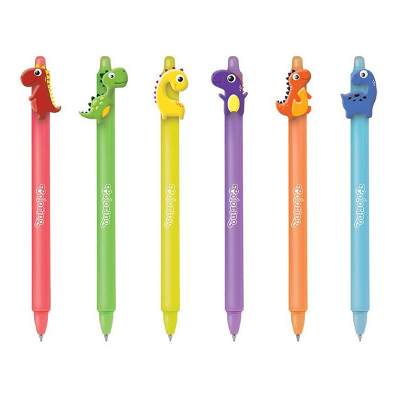 Długopis automatyczny wymazywalny Dinozaury czerwony Colorino School 29928PTR
