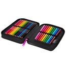Piórnik szkolny podwójny z wyposażeniem CoolPack Jumper XL B&W Scribble D077325