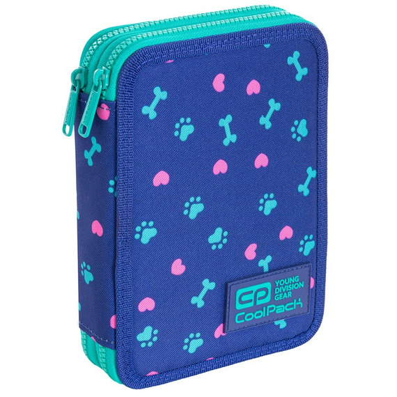 Piórnik szkolny podwójny z wyposażeniem CoolPack Jumper XL Puppy Love 67791CP C77253