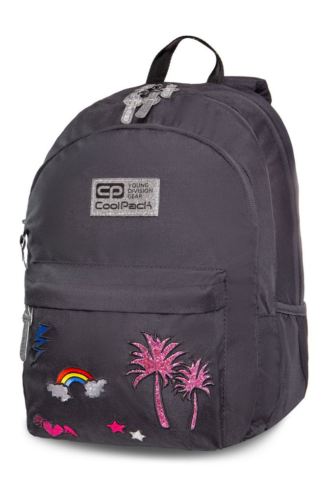 School backpack Coolpack Coolpack Hippie Sparkling Badges Grey