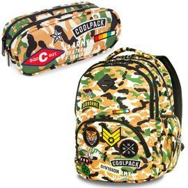 Zestaw Coolpack Camo Desert Badges - plecak Bentley i piórnik Clever