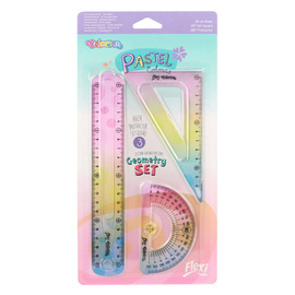 Zestaw geometryczny 3 elementowy tęcza pastel Colorino 03270PTR