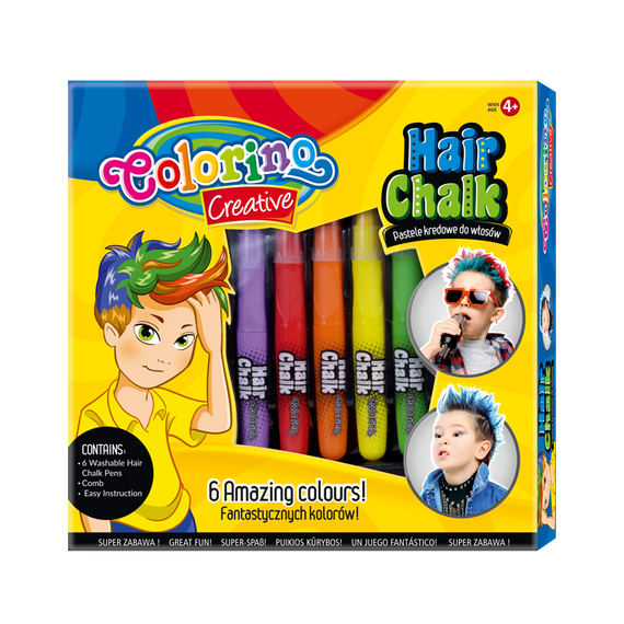 Zestaw pasteli kredowych do włosów 6 szt BOY  Colorino Kids 36988PTR	