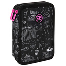 Piórnik szkolny podwójny z wyposażeniem CoolPack Jumper XL B&W Scribble D077325