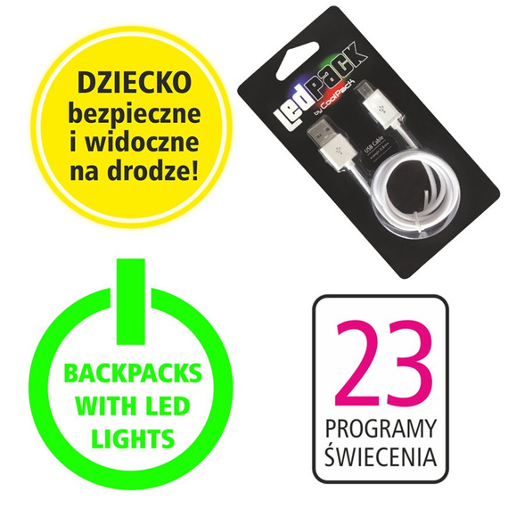 Plecak szkolny Coolpack Joy M LED Dinosaurs 94603CP A20204