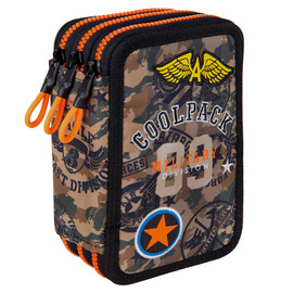 Piórnik szkolny potrójny z wyposażeniem CoolPack Jumper 3 Badges B E67023