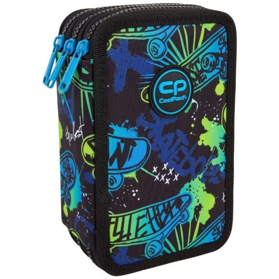 Piórnik potrójny z wyposażeniem CoolPack Jumper 3 Skate Night F067930