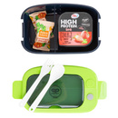 Śniadaniówka z przegródką i sztućcami Coolpack Mil Blue/Green Z31002