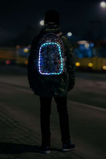Plecak szkolny Coolpack Joy L LED Camo Roses 96652CP A21209