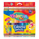 Kredki ołówkowe trójkątne dwukolorowe 24 szt / 48 kol. Colorino Kids 51705PTR