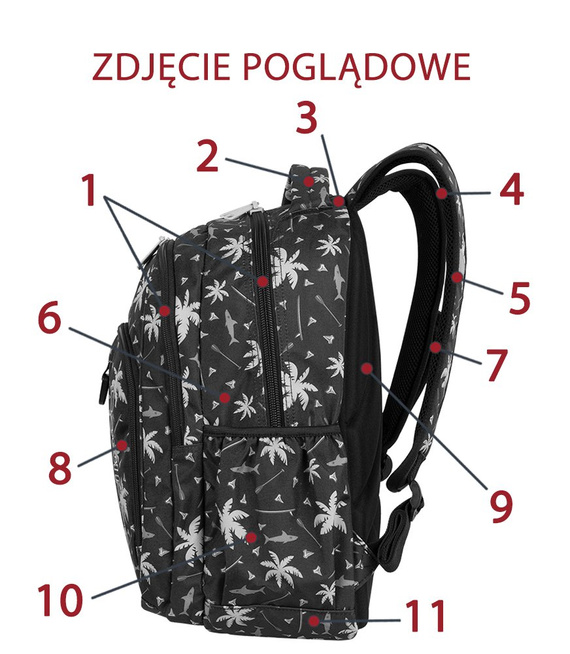 Zestaw szkolny Coolpack  Ribbon Grid - plecak Strike i piórnik Primus