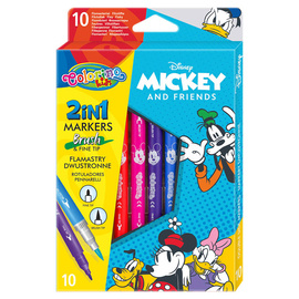Flamastry dwustronne Mickey Mouse 10 kol. Colorino Kids 89892PTR