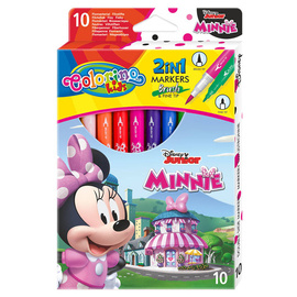 Flamastry dwustronne Minnie Mouse 10 kol. Colorino Kids 90669PTR
