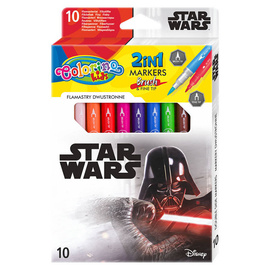 Flamastry dwustronne Star Wars 10 kol. Colorino Kids 89502PTR