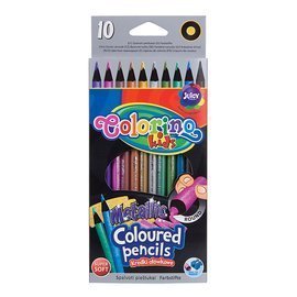 Kredki ołówkowe okrągłe Metallic 10 kolorów Colorino Kids 34678PTR