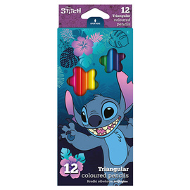 Kredki ołówkowe trójkątne Stitch 12 kol. Colorino Disney Core 54786PTR