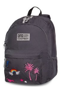 Młodzieżowy Plecak szkolny Coolpack Hippie Sparkling Badges Grey 22479CP B33085
