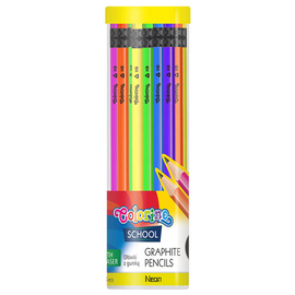 Ołówki trójkątne z gumką Neonowe 48 szt. Colorino Kids 39972PTR_K