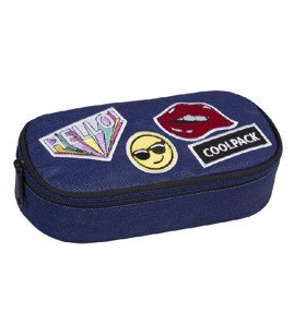 Piórnik szkolny Coolpack Campus Badges Girls Denim 93798CP