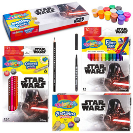 Zestaw Colorino Disney Star Wars- Plastelina, kredki ołówkowe, flamastry i farby plakatowe
