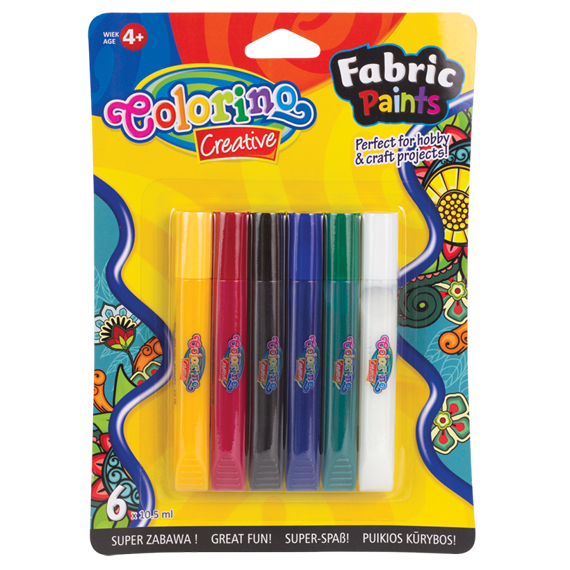 Farby do tkanin 6 sztuk x 10,5 ml Colorino Kids 68888PTR	