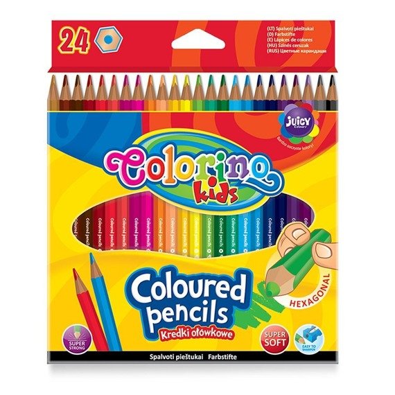 Kredki ołówkowe heksagonalne 24 kol. Colorino Kids 14700PTR/1