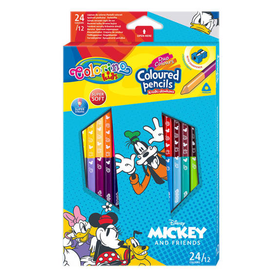 Kredki ołówkowe trójkątne Disney Mickey Mouse 12/24 Colorino Kids 89854PTR