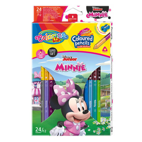 Kredki ołówkowe trójkątne Disney Minnie Mouse 12/24 Colorino Kids 90621PTR