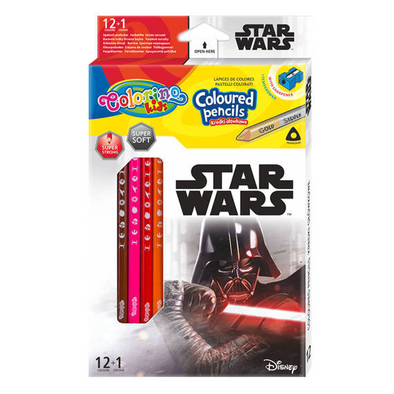 Kredki ołówkowe trójkątne Star Wars 12 kol. Colorino Kids 89458PTR