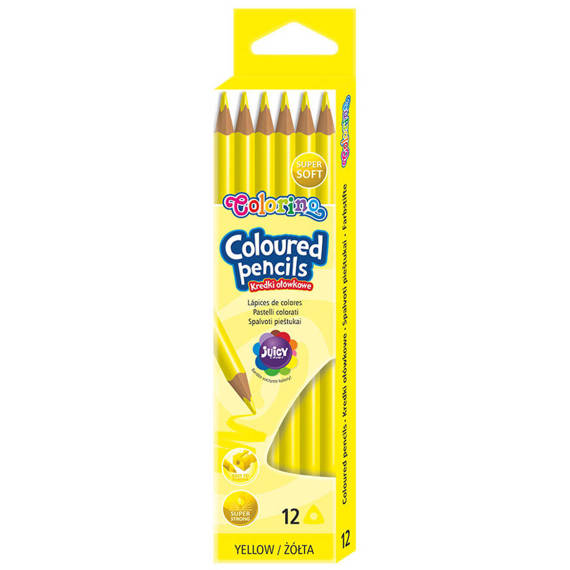 Kredki ołówkowe trójkątne żółte 12 szt. Colorino Kids 86464PTR
