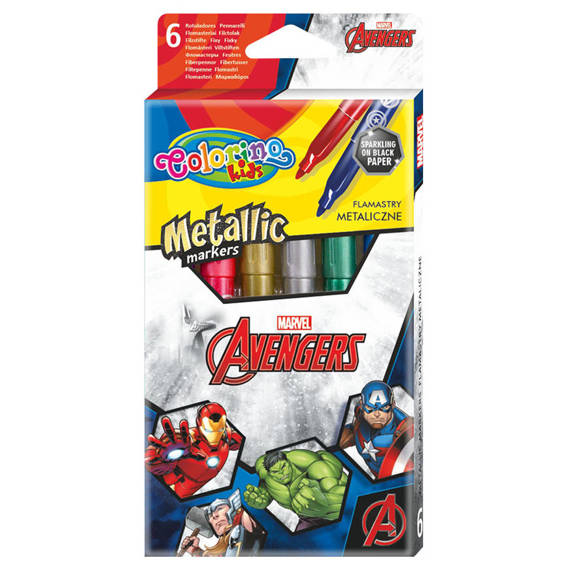 Markery metalizowane Disney Avengers 6 kol. Colorino Kids 91512PTR